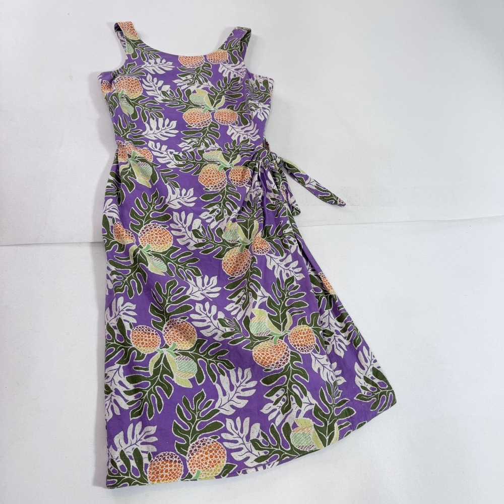 Pataloha Patagonia Dress Womens 8 Tropical Floral Smocked Cotton Midi Sundress - Picture 2 of 12